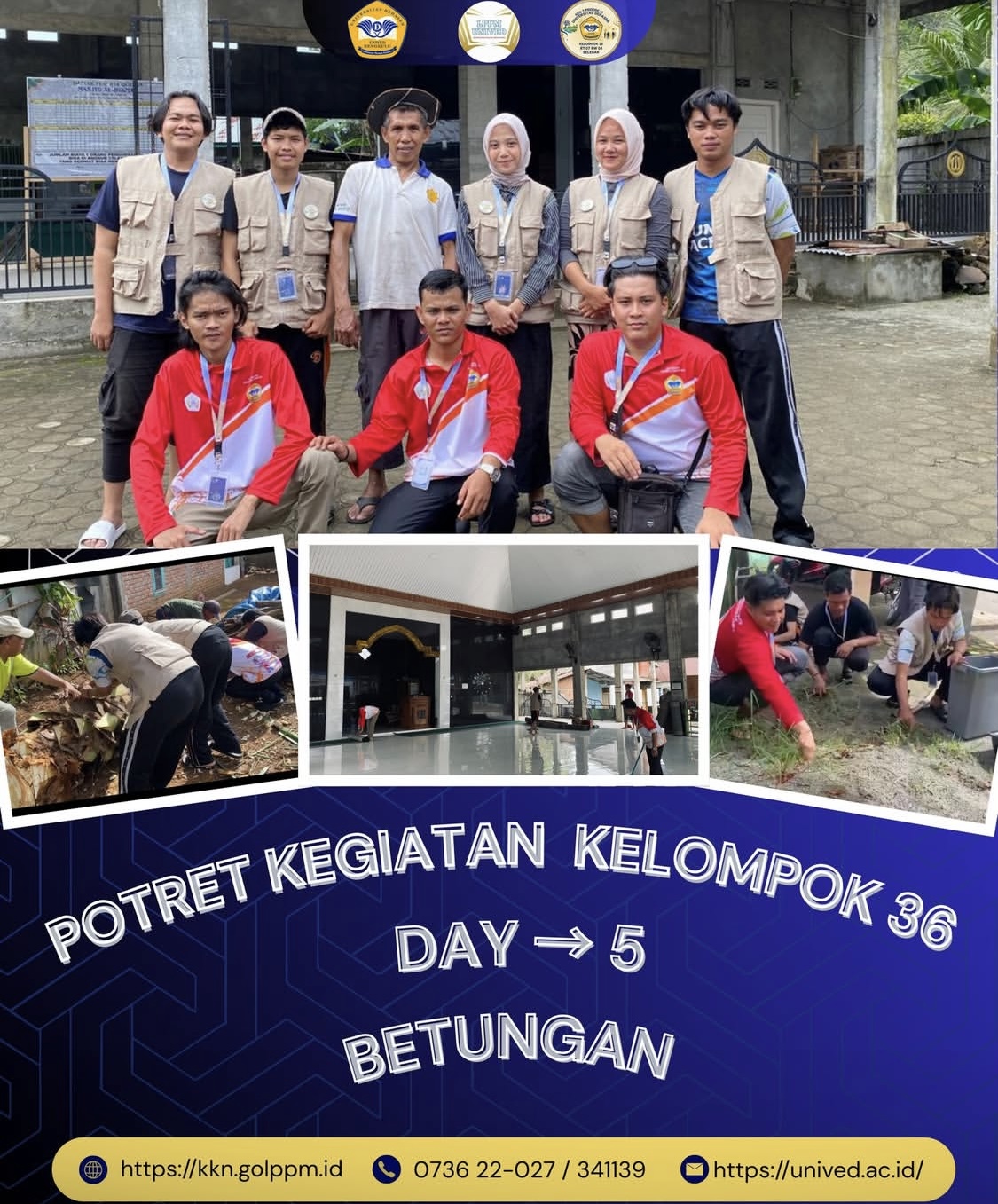 Membersihkan masjid bersama warga RT 07, RW 04 kelurahan betungan