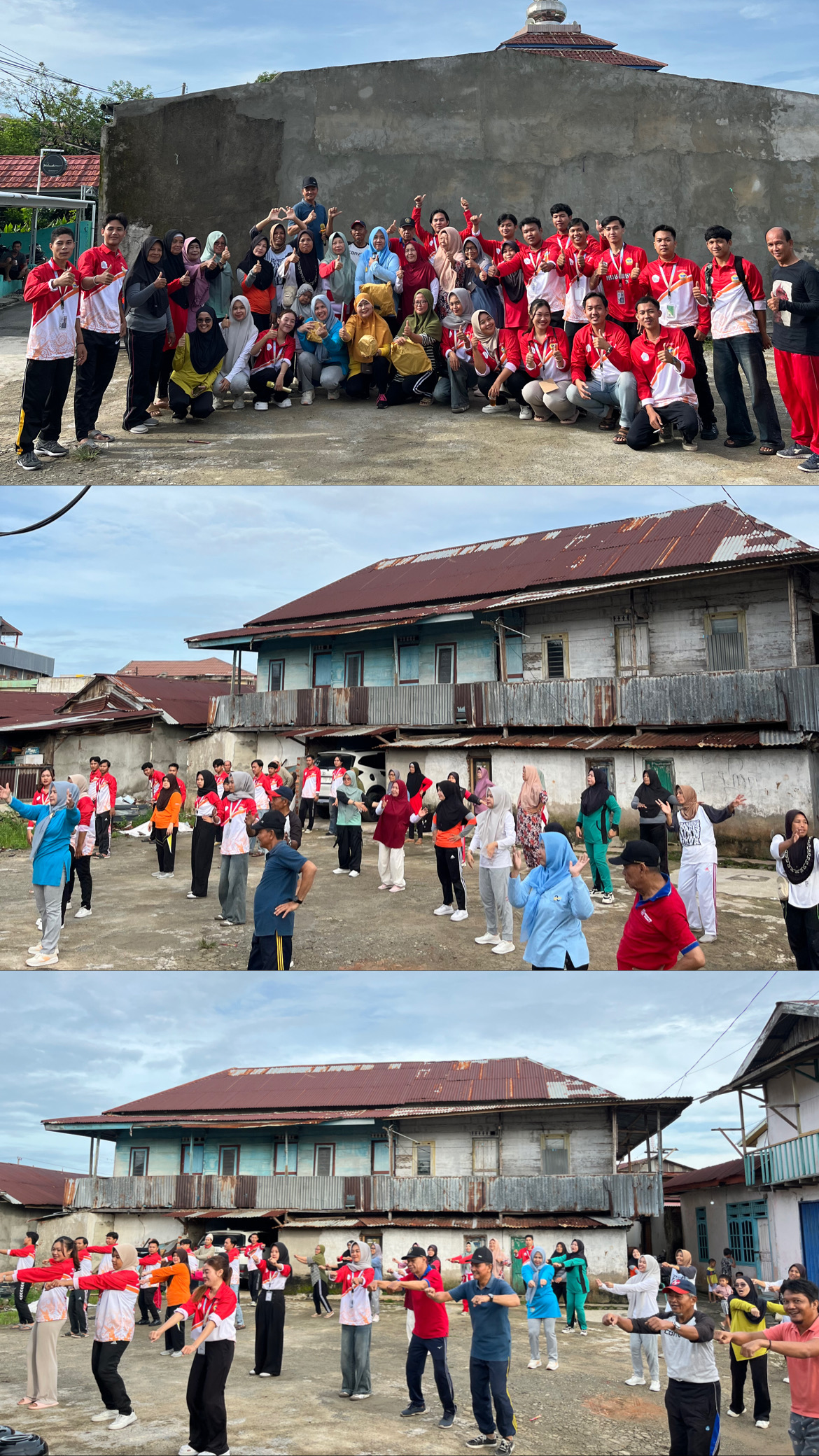 Senam pagi kolaborasi kelompok 7 dan 8