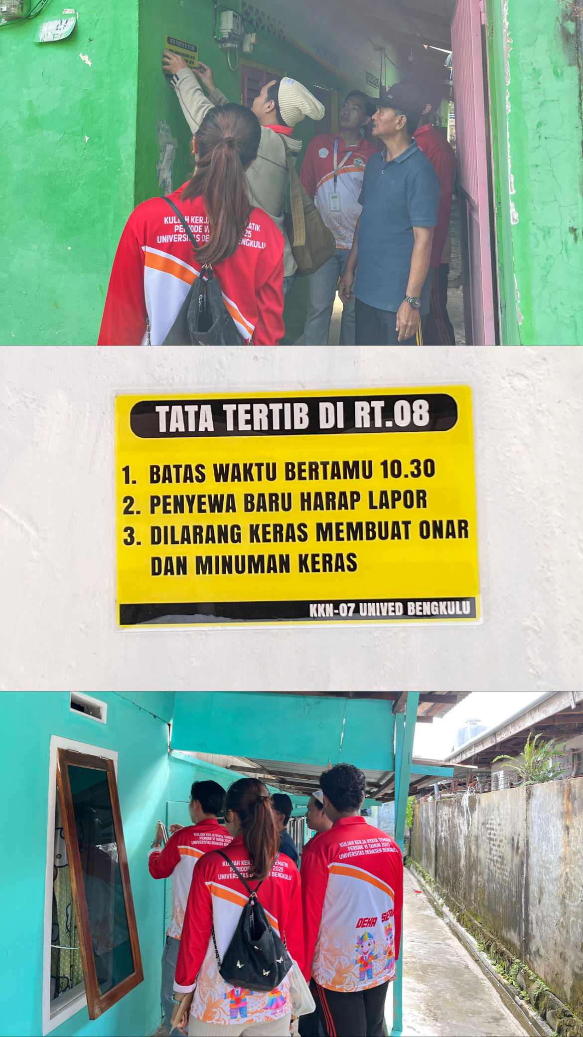 PROKER MENEMPELKAN PAPAN PERATURAN TATA TERTIB DI RT08 RW02 SAWAH LEBAR