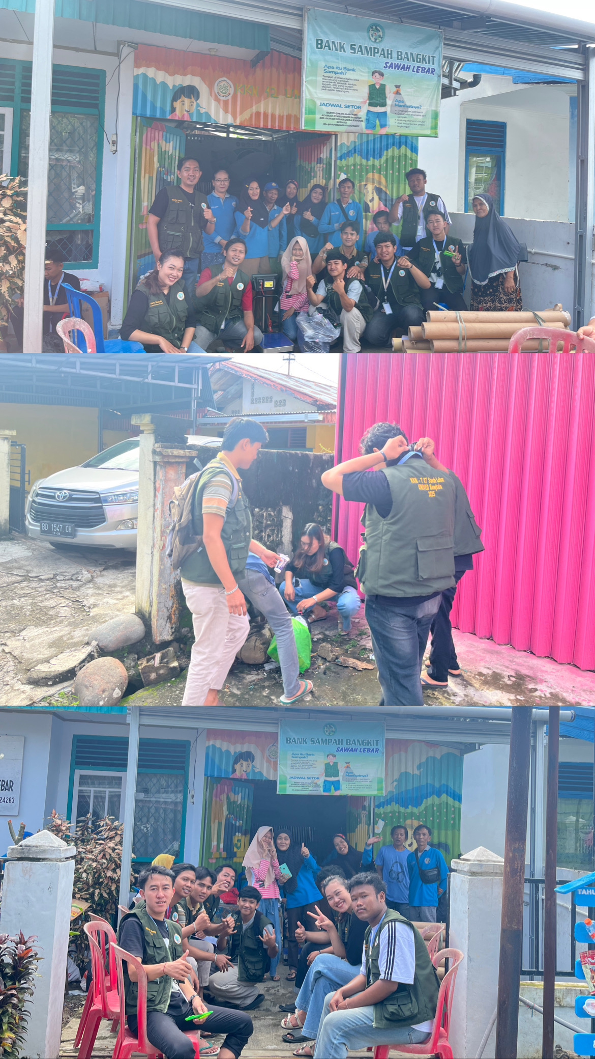 memungut dan memilah sampah plastik yang ada di rt08 sawah lebar