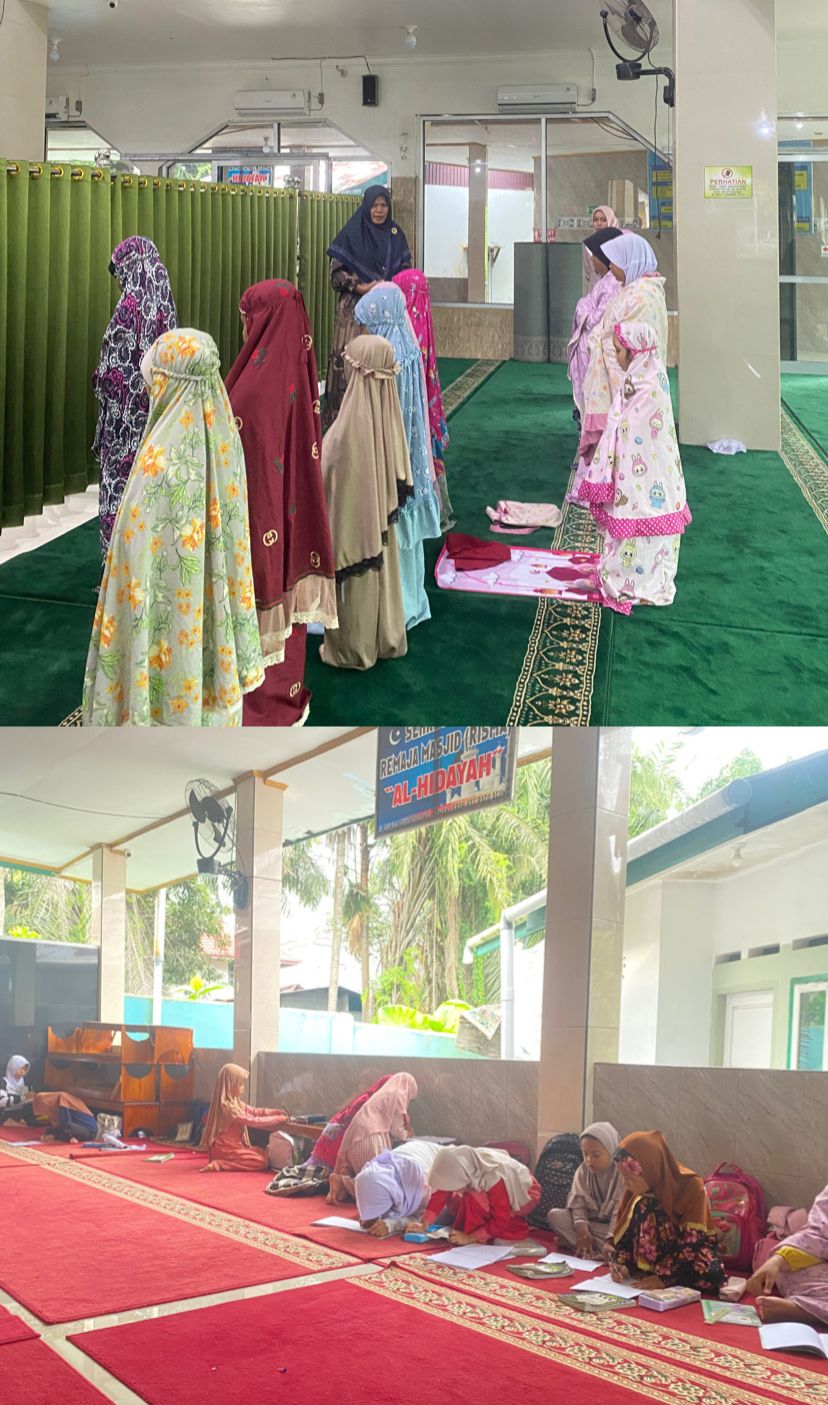 mengajar anak praktik sholat dan adzan 