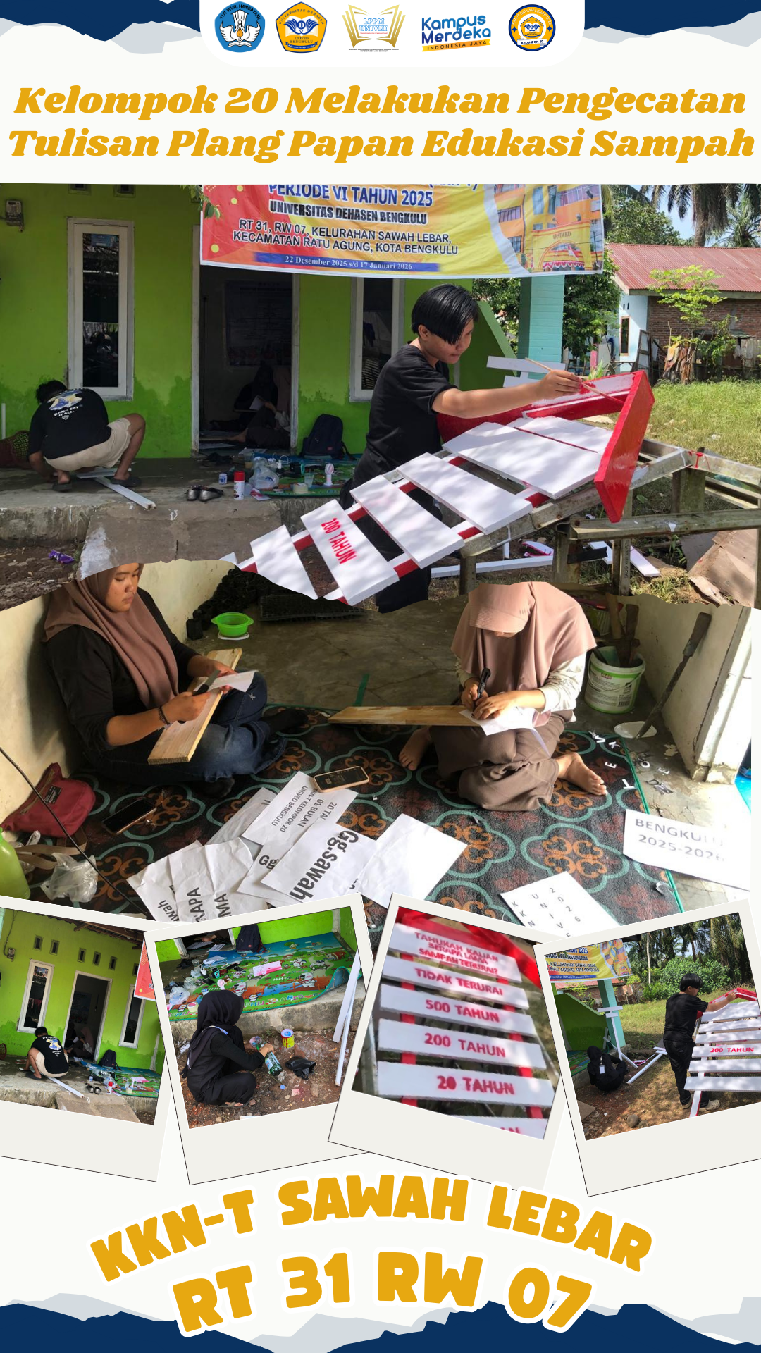 Kegiatan KKN-T Kelompok 20 Melakukan Penamaan Plang Gang dan Edukasi Sampah 