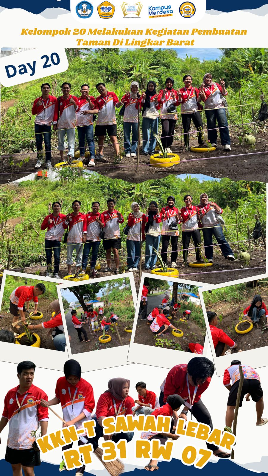 Kelompok 20 Melakukan Kegiatan Memperindah Taman Di Lingkar Barat 