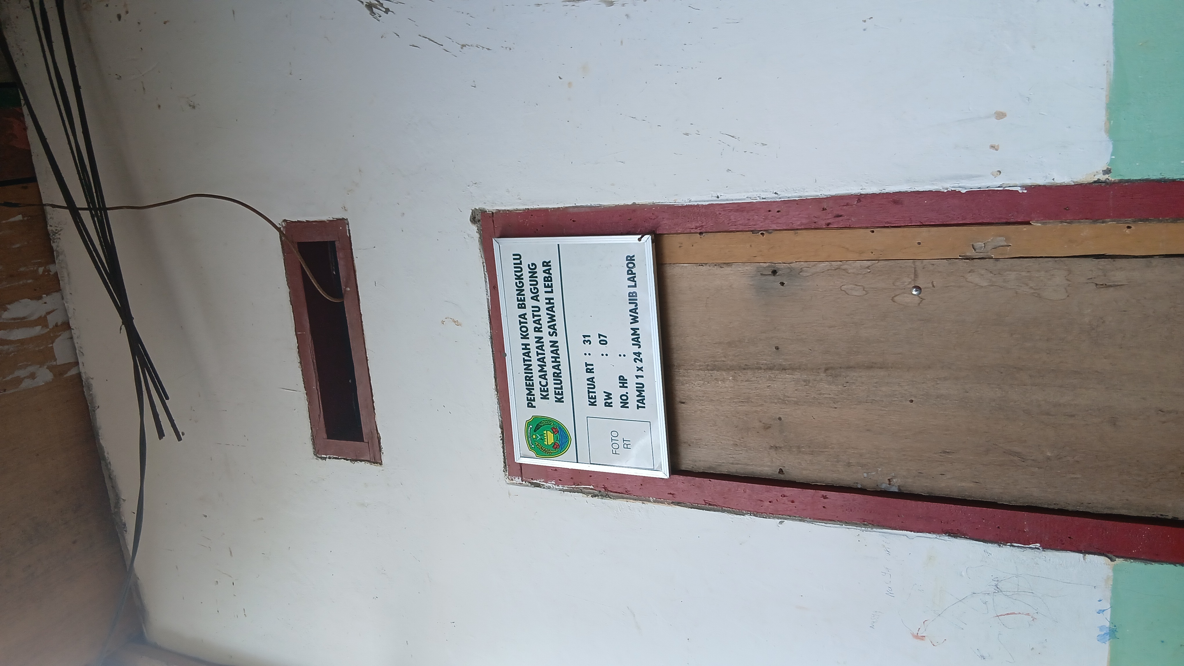 Melakukan Kunjungan serta pengantaran Surat kepada Ketua RT 31 RW 07 Sawah Lebar Kota Bengkulu