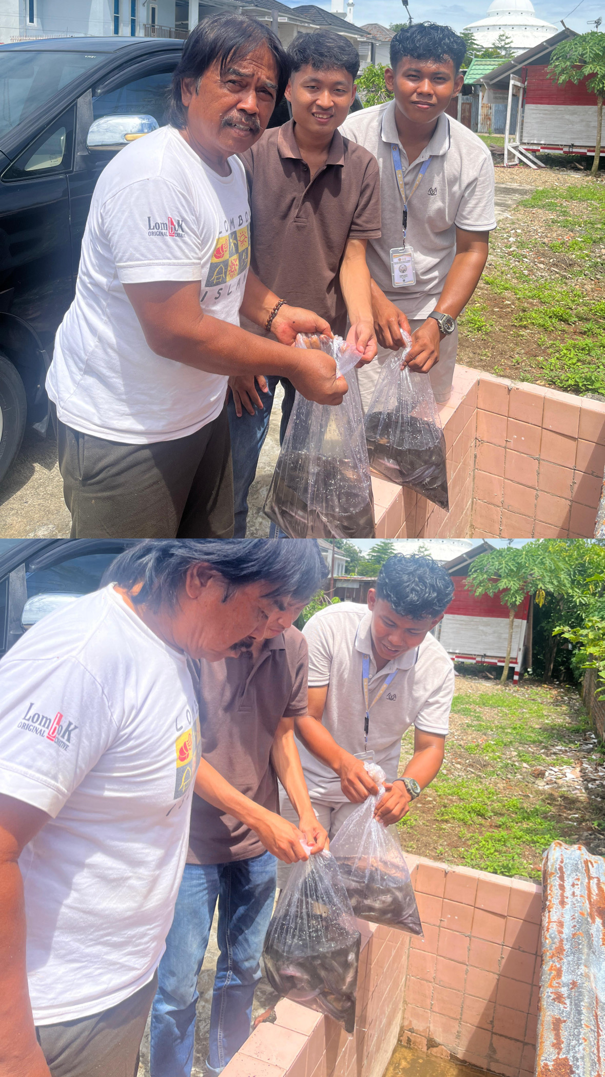 Pemanfaatan Kolam Lingkungan melalui Penebaran Bibit Lele.