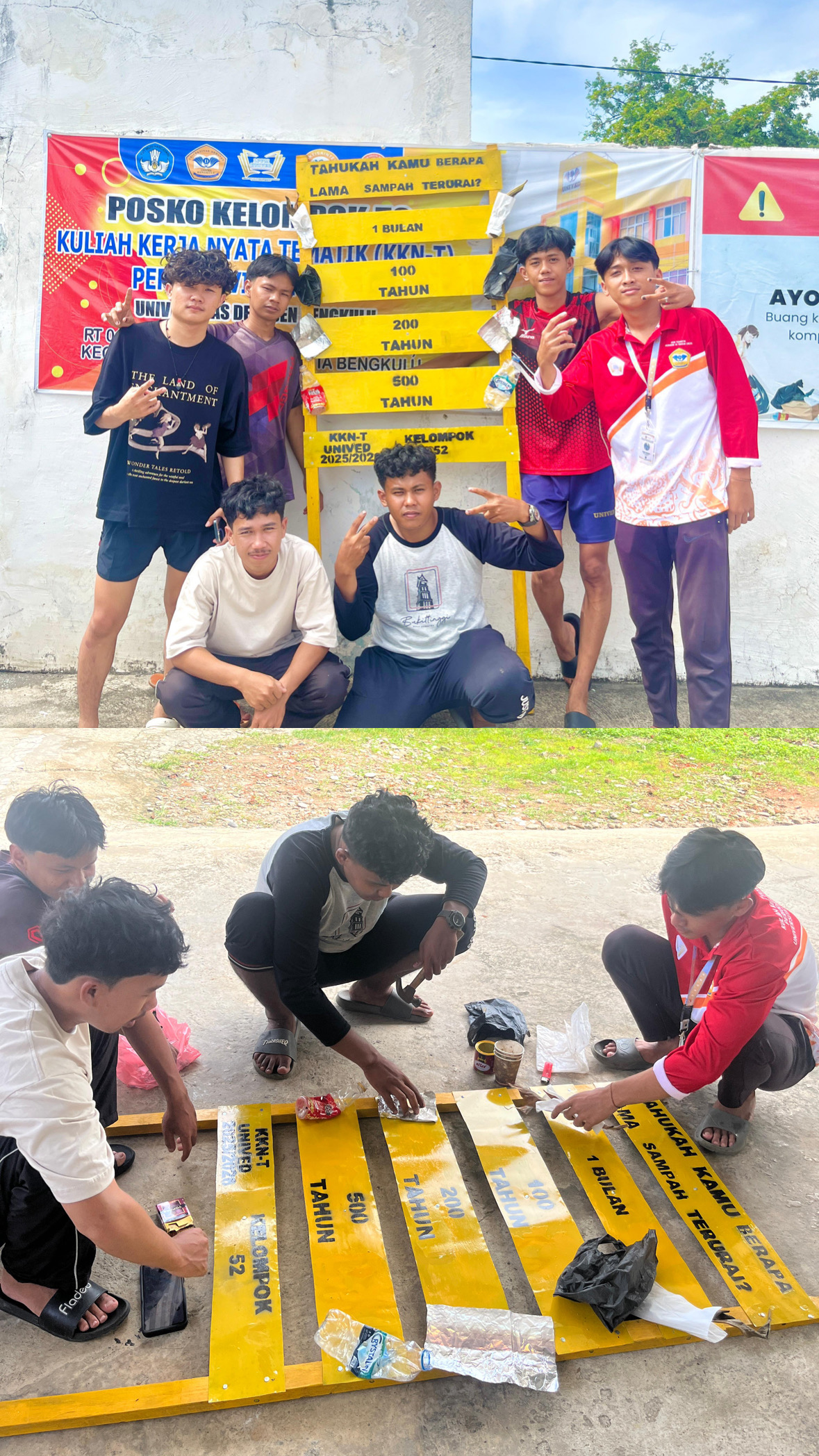 Pembuatan Proker Utama Yaitu Plang Waktu Penguraian Sampah Tahap Ke Empat.