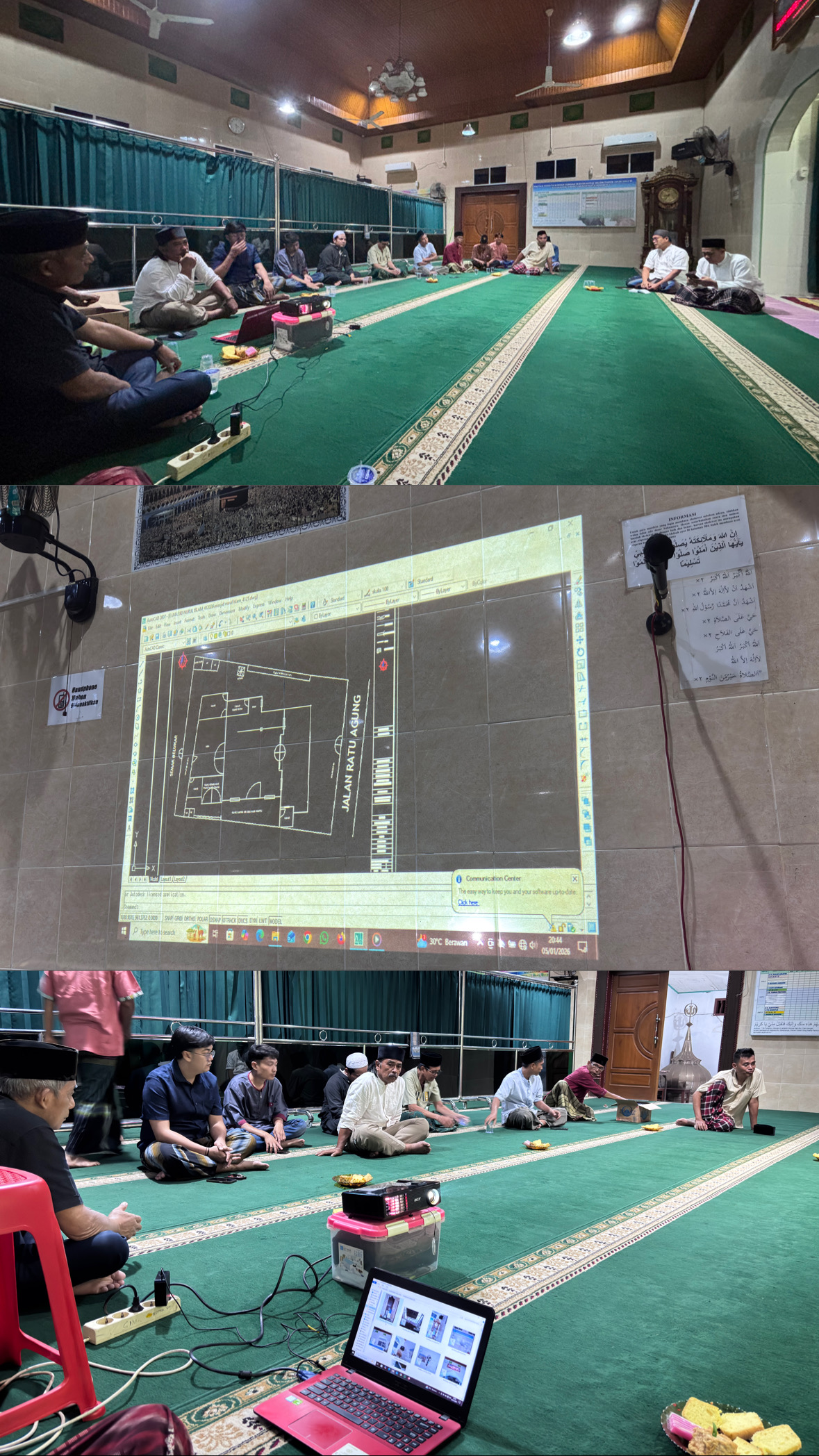 Membantu Pak RT Dalam Rapat Internal Pengurus Masjid Nurul Islam.
