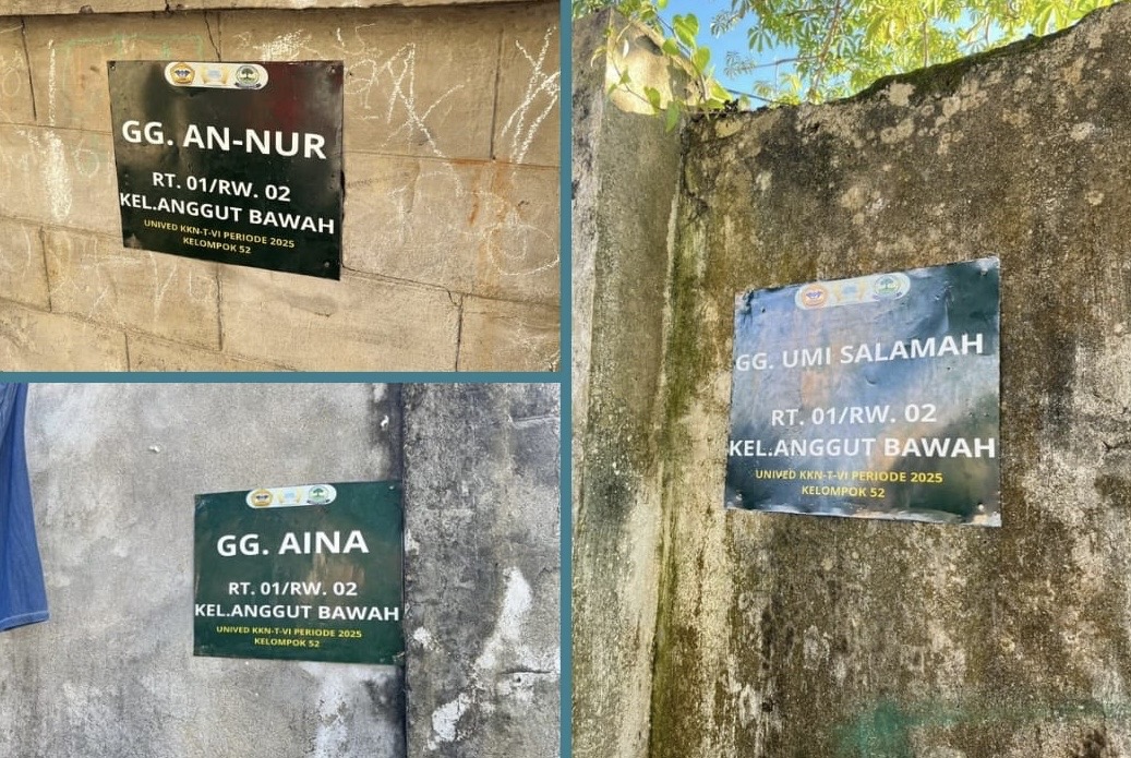 Dokumentasi Setelah Pemasangan Papan Nama Gang oleh KKN Kelompok 52.