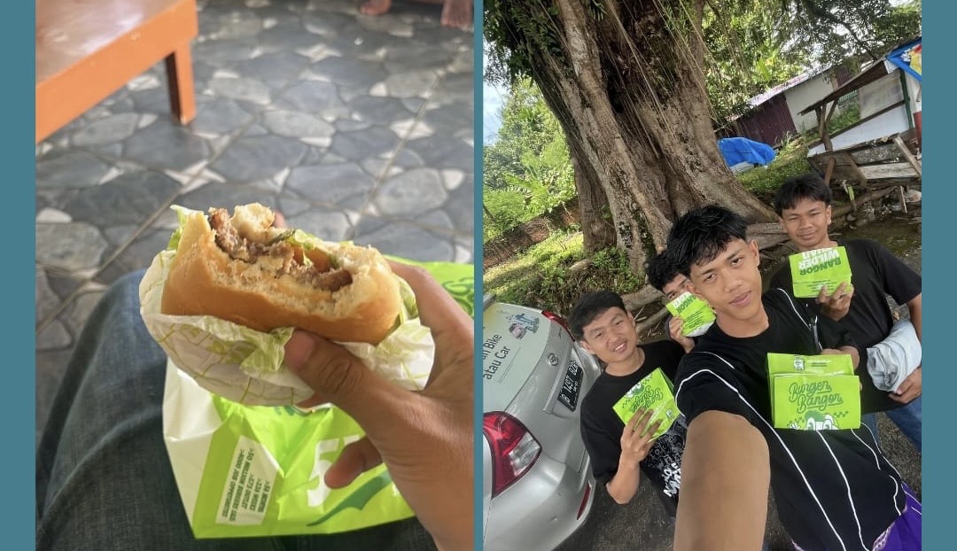 Pemberian Makanan Kepada Mahasiswa KKN Oleh Masyarakat Setelah Sholat Juma’at.