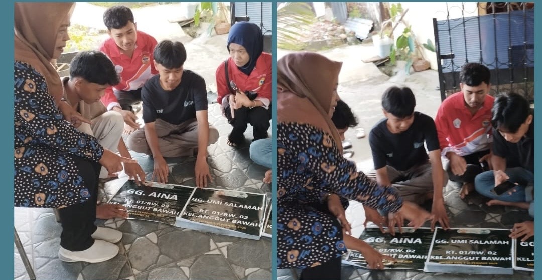 Monitoring Program Kerja Utama Plang Nama Gang di RT 01 / RW 02 Anggut Bawah.