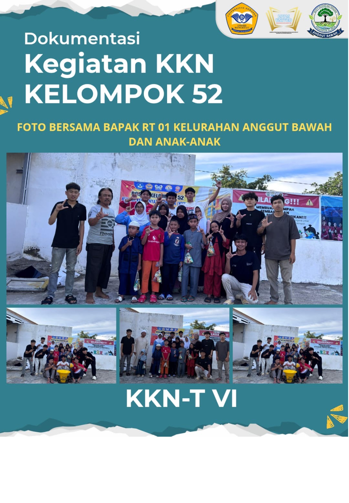 Foto Bersama Bapak RT 01 Kelurahan Anggut Bawah dan Anak-Anak