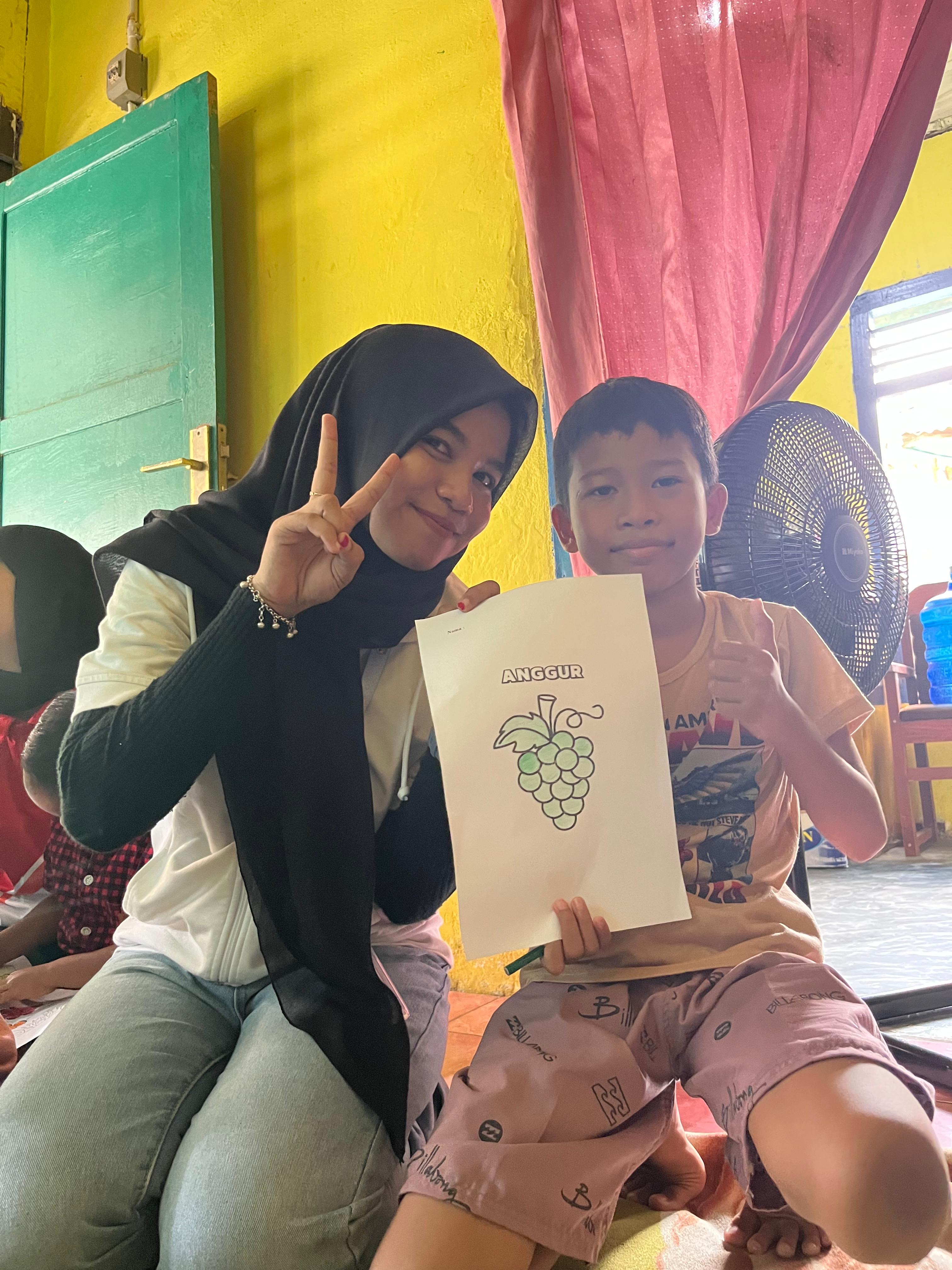 Hasil karya anak rt 14 Penurunan mewarnai 