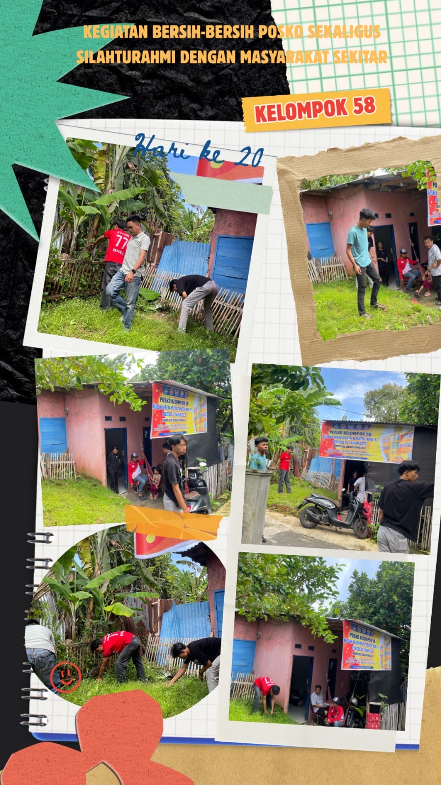 kegiatan bersih bersih posko kel 58