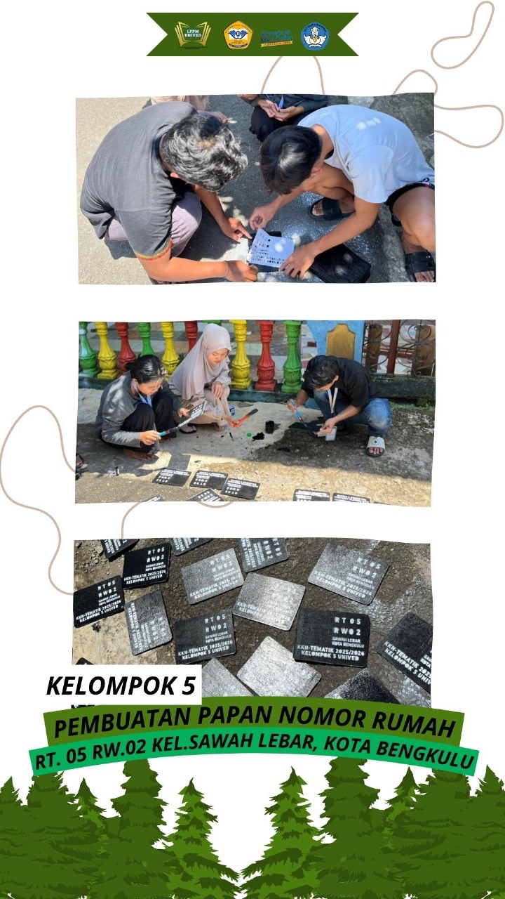 Pembuatan Penomoran Rumah Di Rt 05 Rw 02