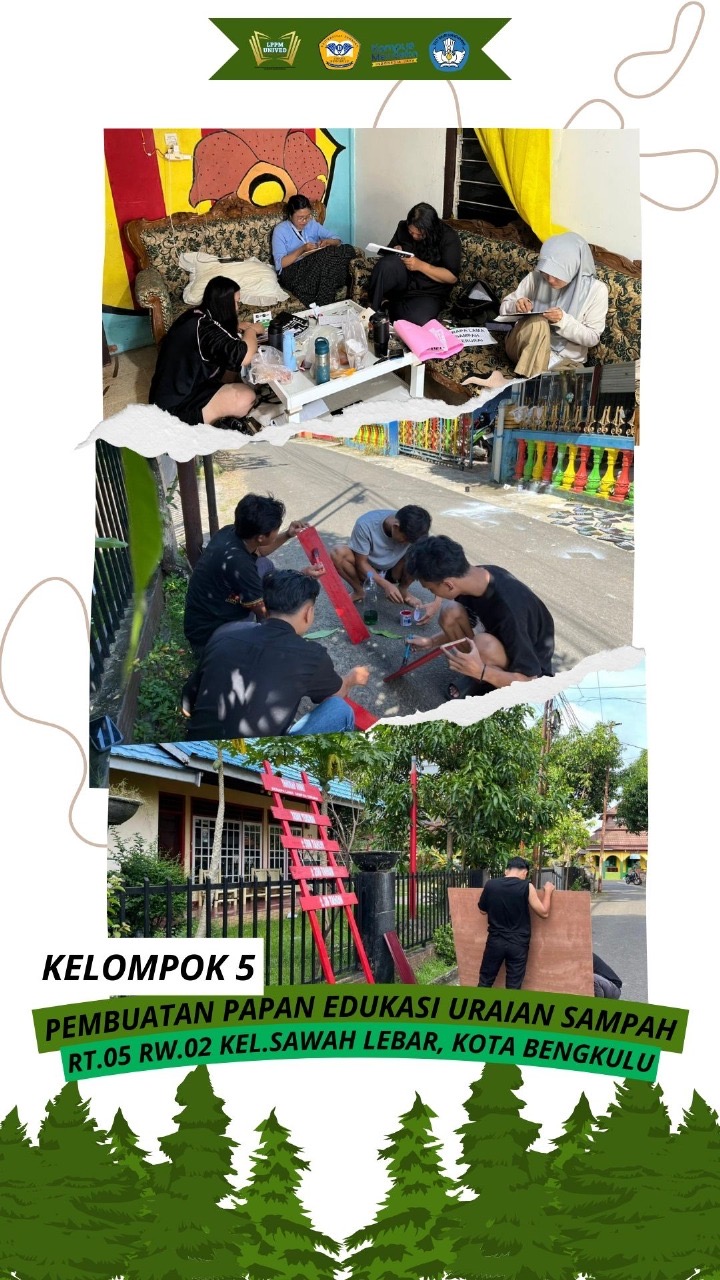 Pembuatan Papan Edukasi Penguraian Sampah