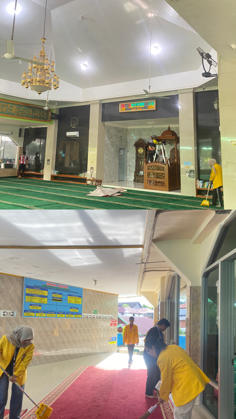 Kegiatan jumat bersih-bersih dimasjid al-hidayah kelurahan sawah lebar