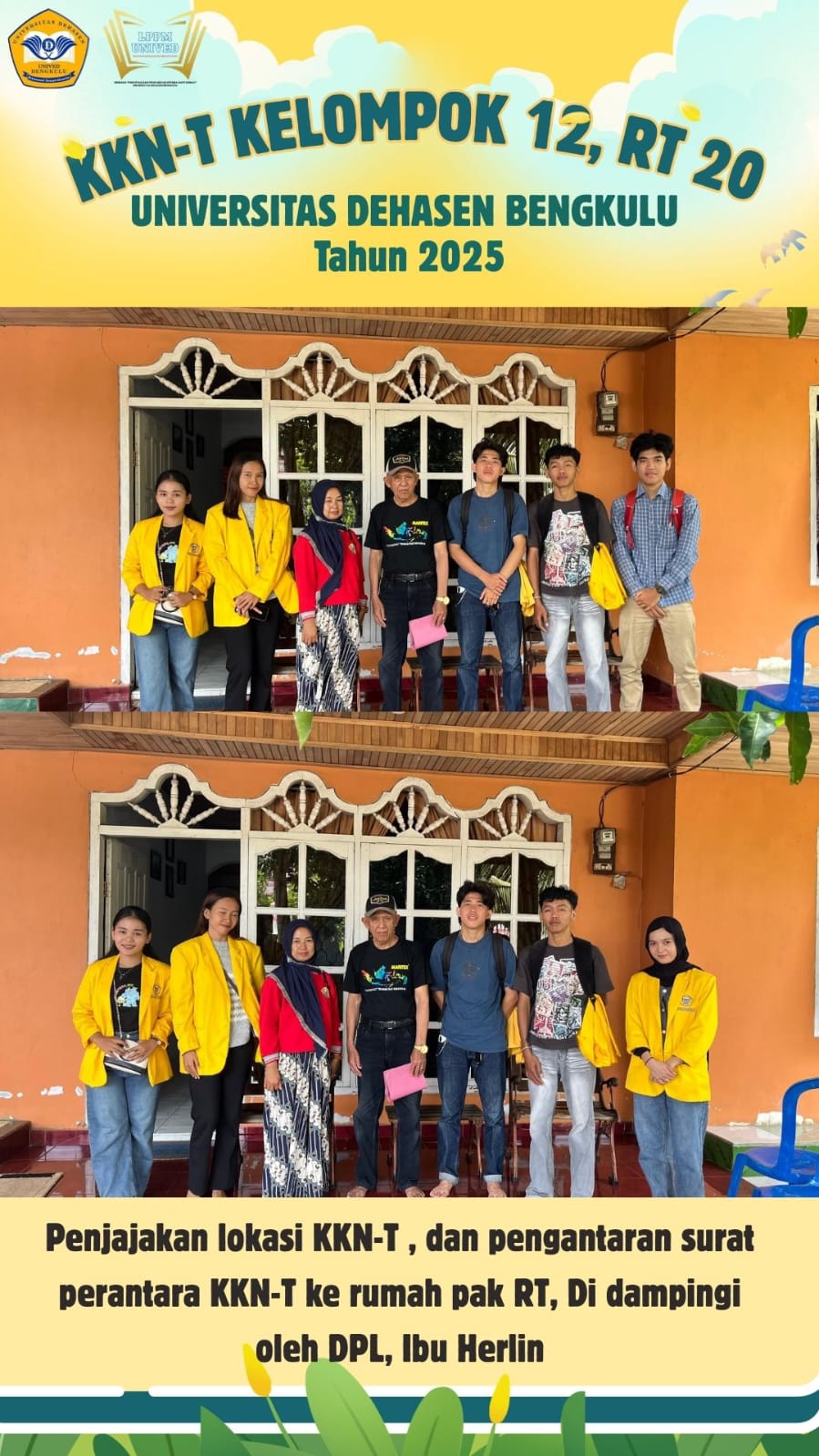 PENJAJAKAN LOKASI DAN PENGANTARAN SURAT KKN-T KELOMPOK 12 SAWAH LEBAR BENGKULU 