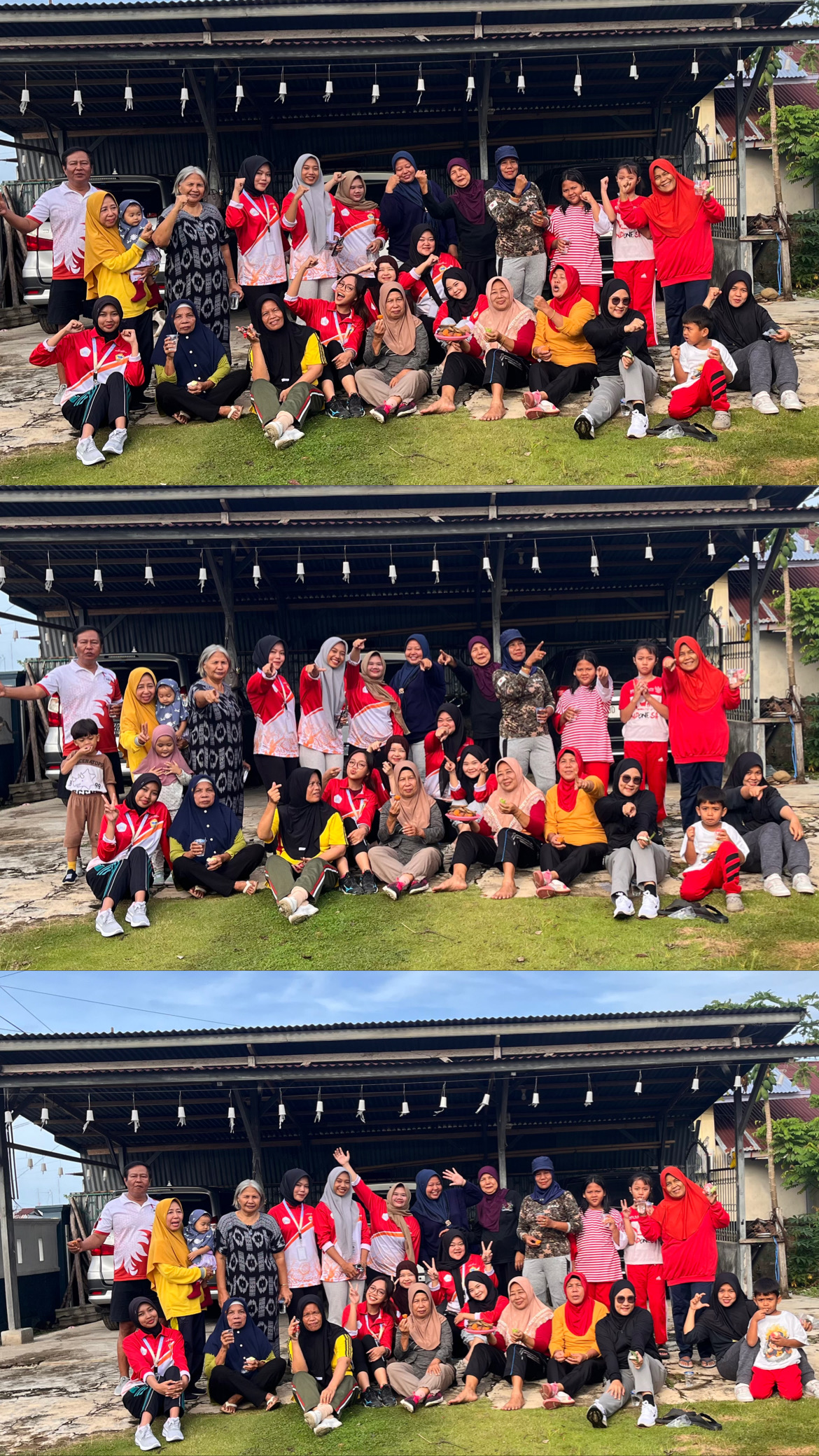 Foto bersama warga Rt21,Rw05 selesai senam sehat