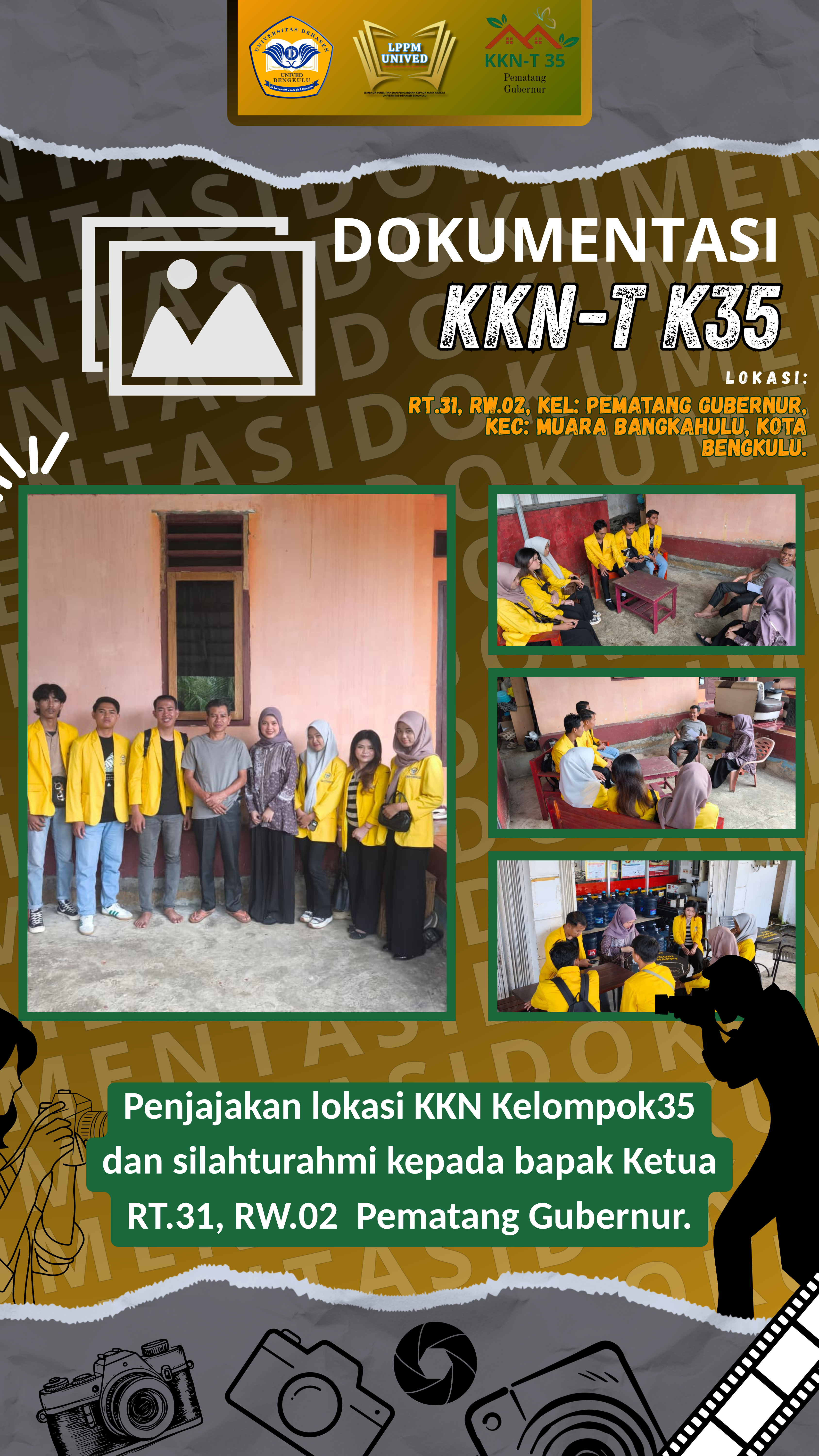 Survei lokasi kkn-t fi rt. 31 rw. 02 bersama dosen pembimbing lapangan dan anggota kelompok 35