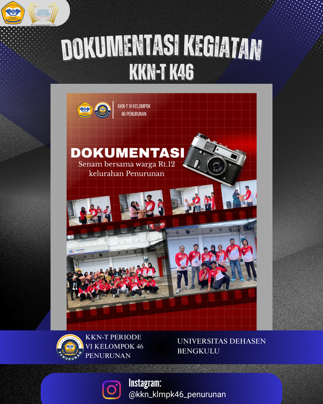 Kegiatan senam bersama warga rt.12 penurunan kkn t kelompok 46