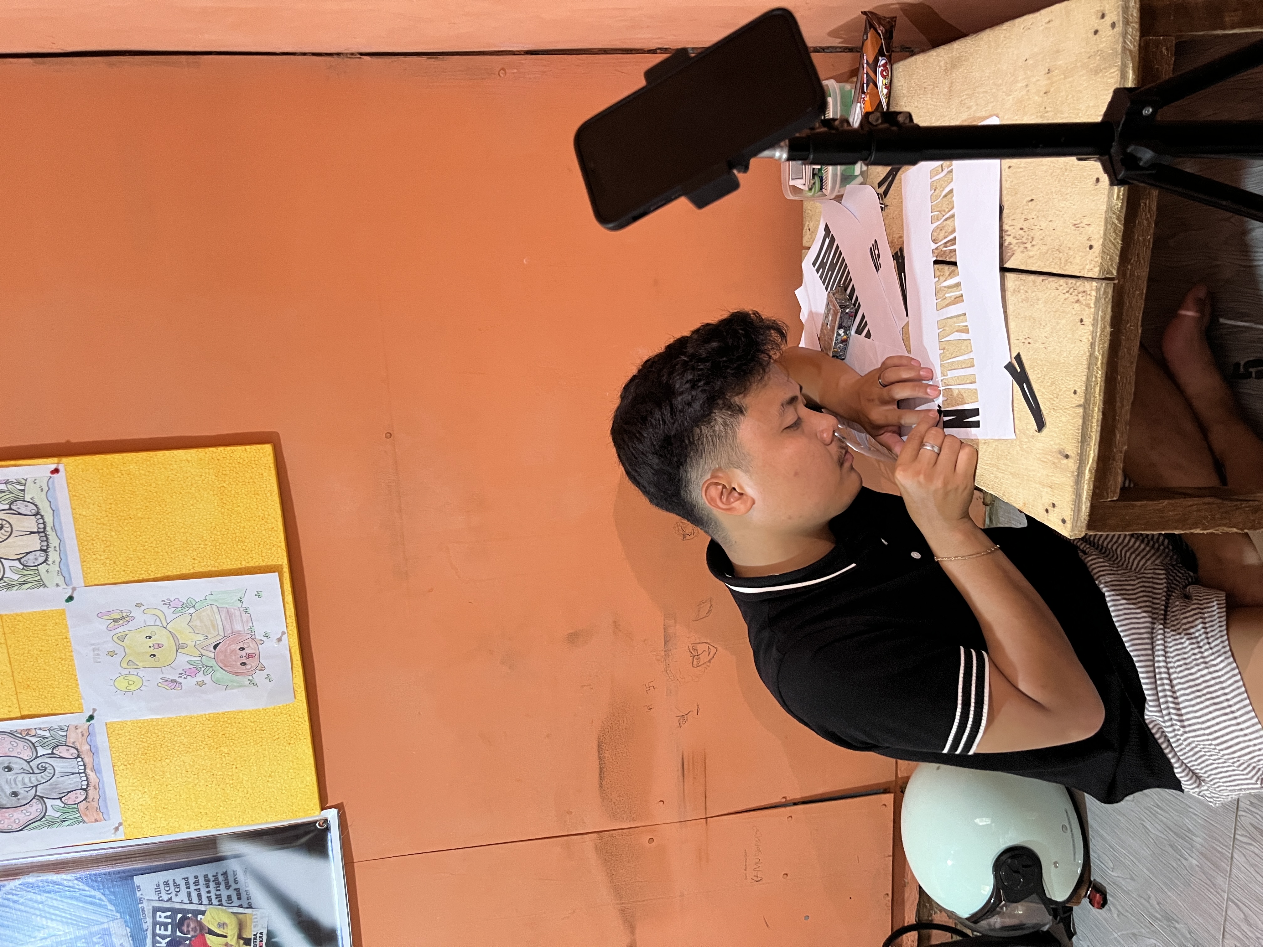 Membuat tulisan untuk di plang