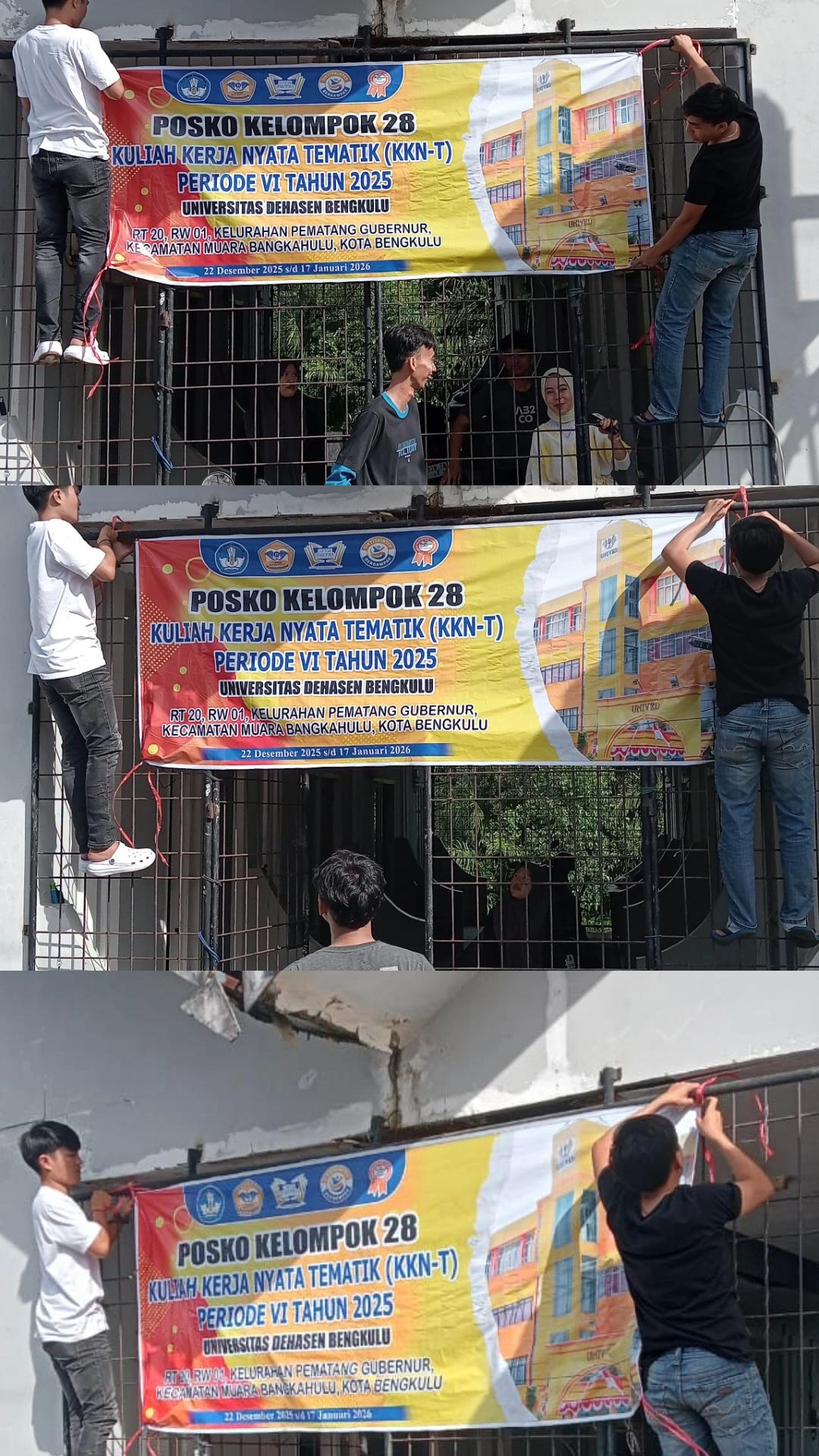 Pemasangan spanduk kknt