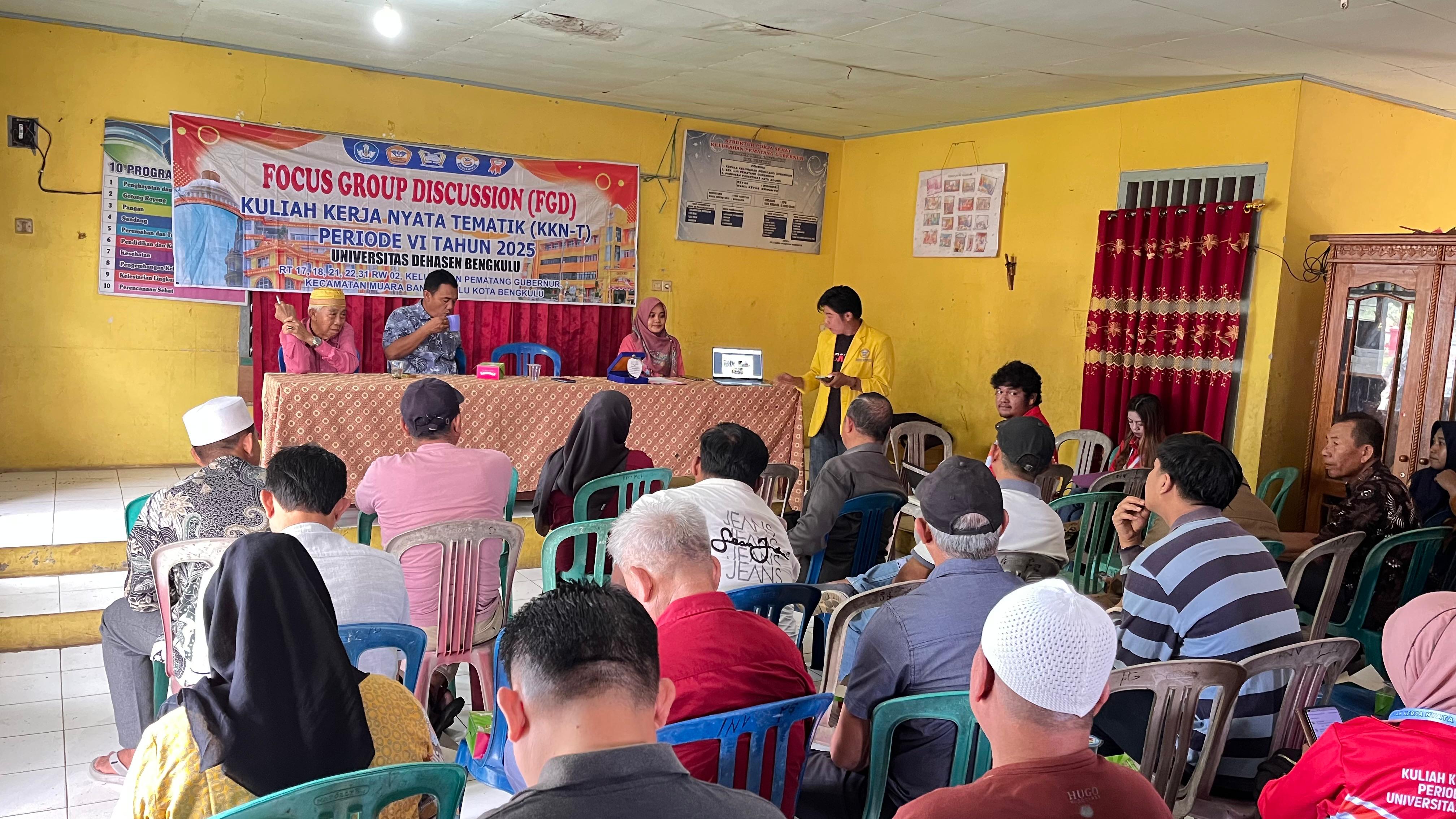 Acara Fgd ke 2 di kantor lurah pematang gubernur 