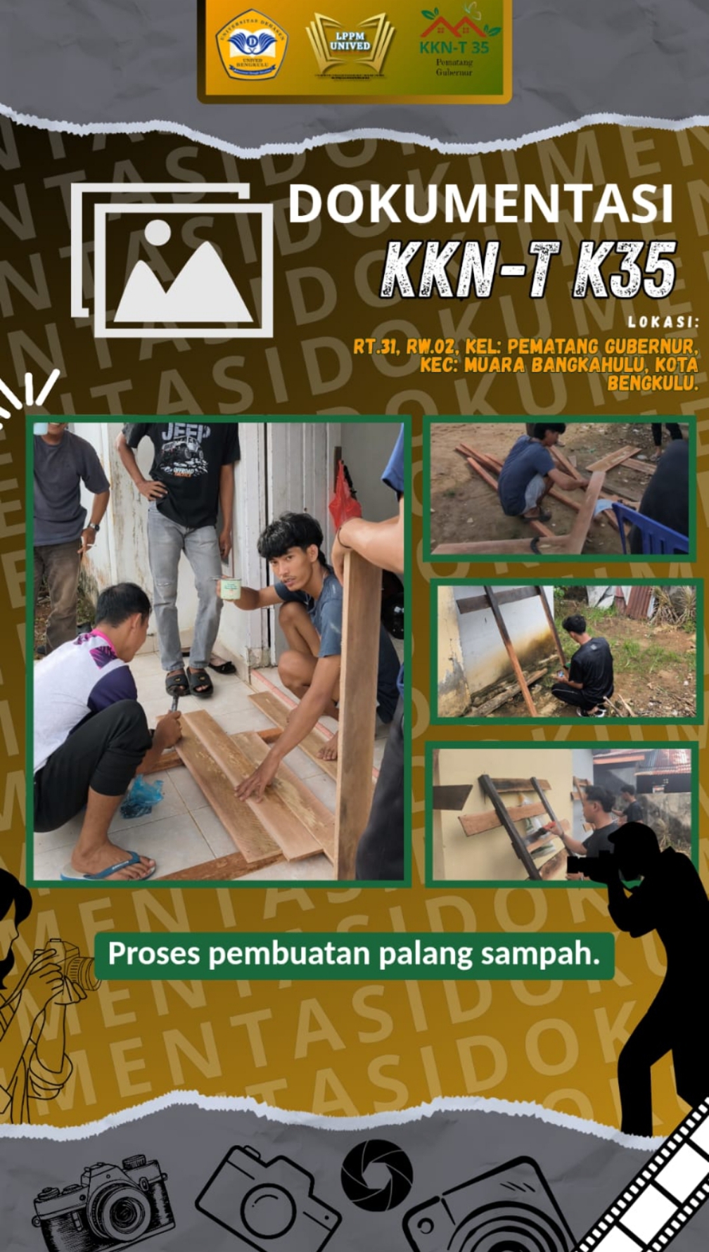 Proses pembuatan plang sampah