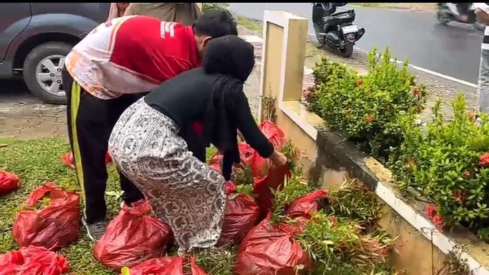 Mengambil bibit bunga tambahan 