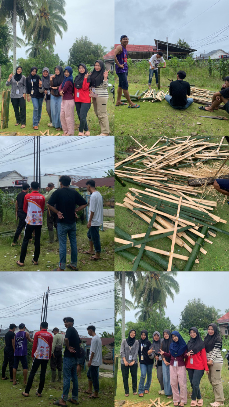 Kegiatan mempersiapkan bahan”untuk tugu batu kerjasama dengan kelompok 24