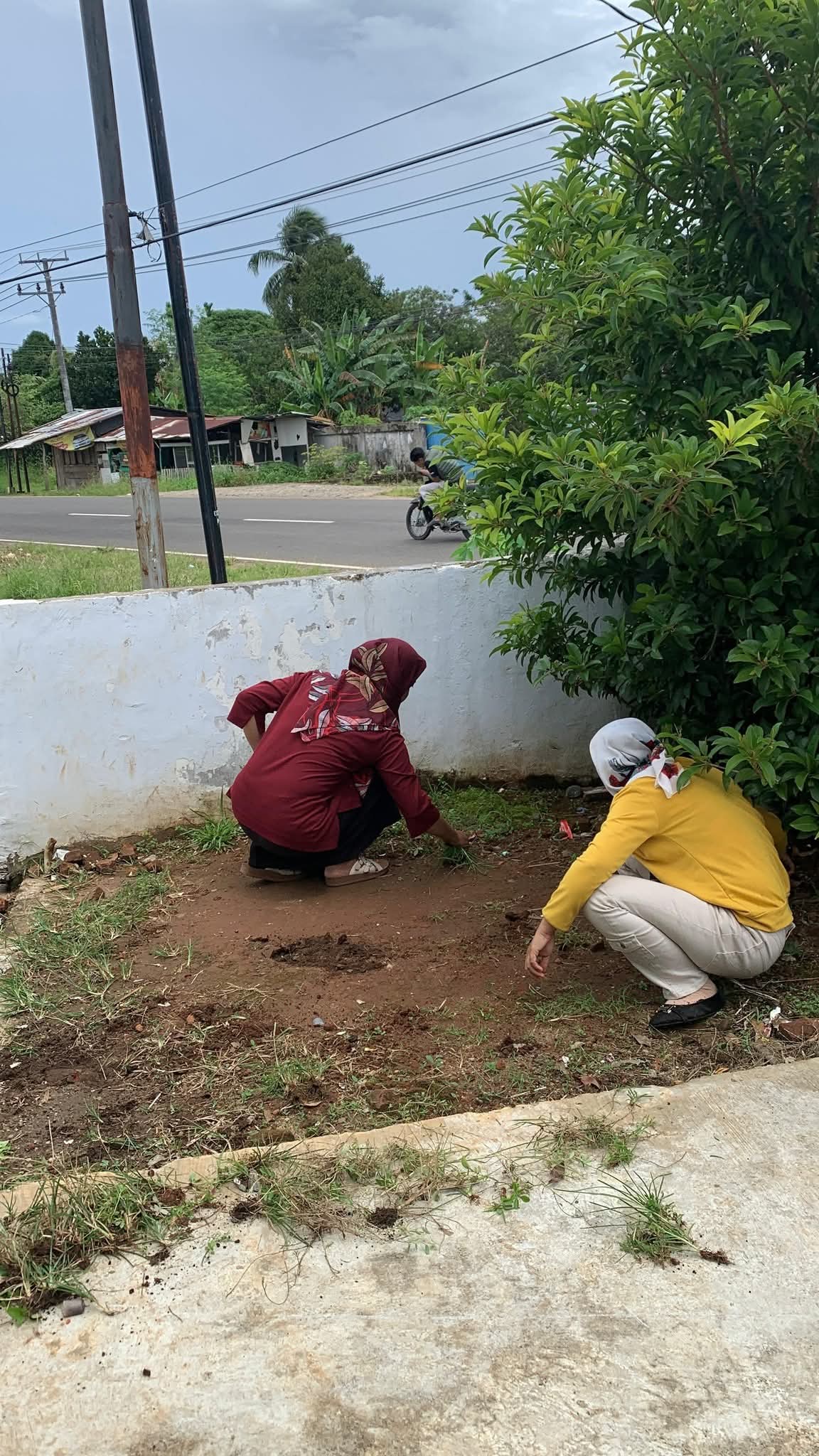 kebersihan di halaman mesjid di lokasih posko pasar pedati