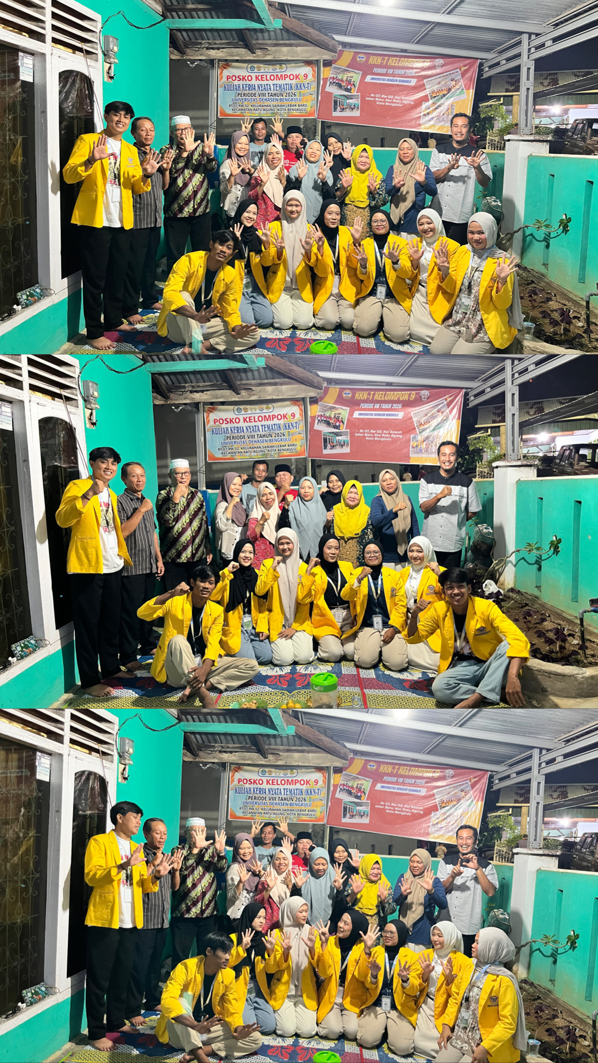 Foto Bersama Bapak RW 02, Bapak RT 07, Warga, dan KKN Kelompok 9