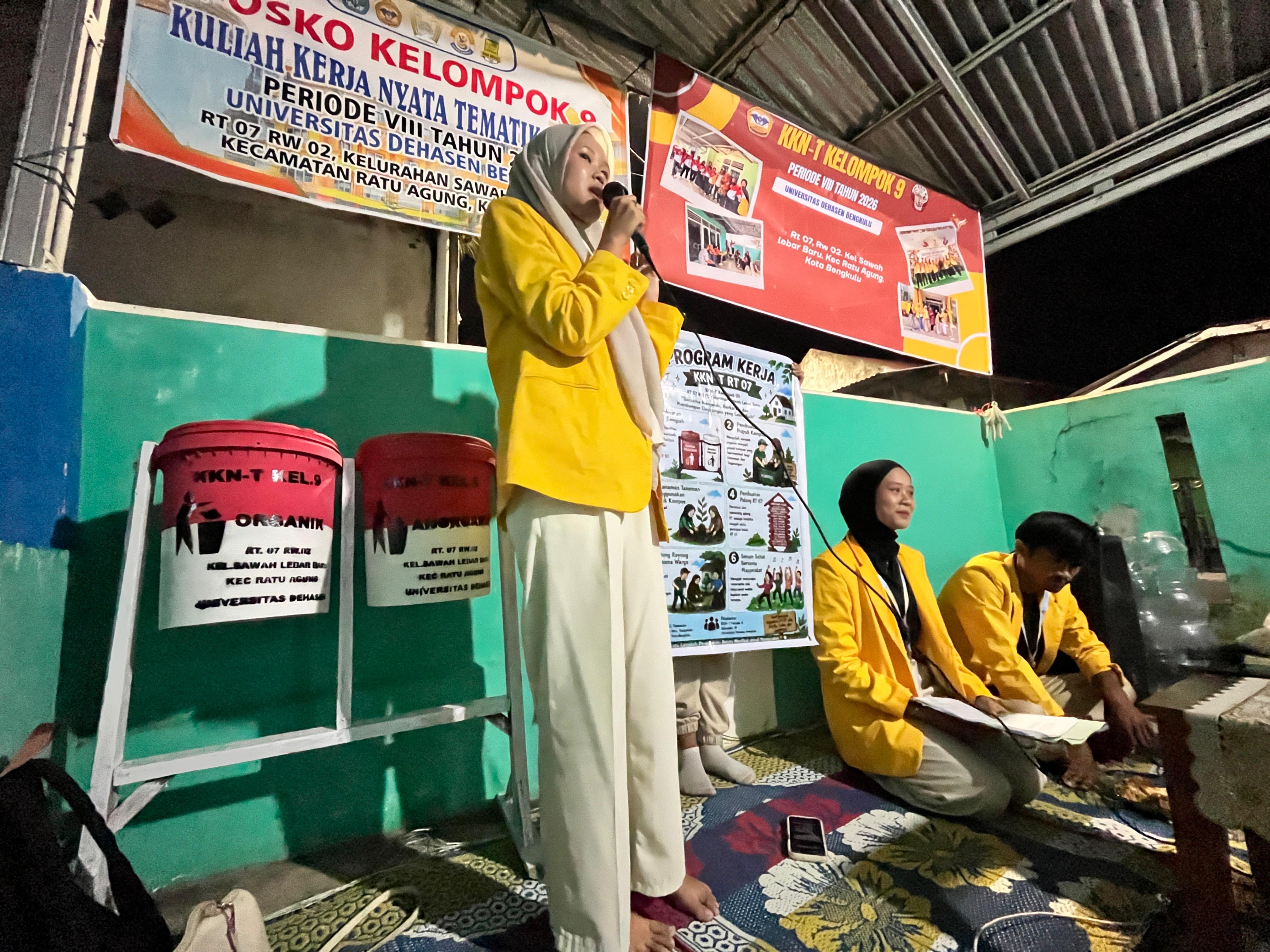Penyampaian Program Kerja KKN Kelompok 9 kepada Warga RT 07 RW 02