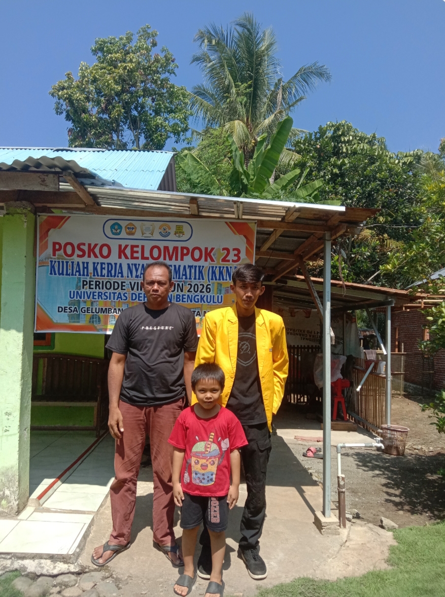 Kunjungan warga Desa Gelumbang ke Posko KKN T kelompok 23 