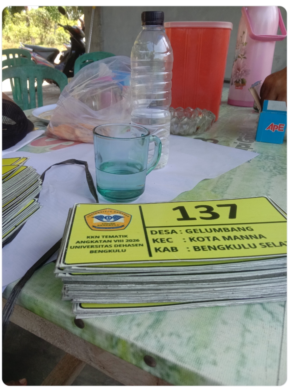 Persiapan pemasanngan No Rumah Warga Desa Gelumbang