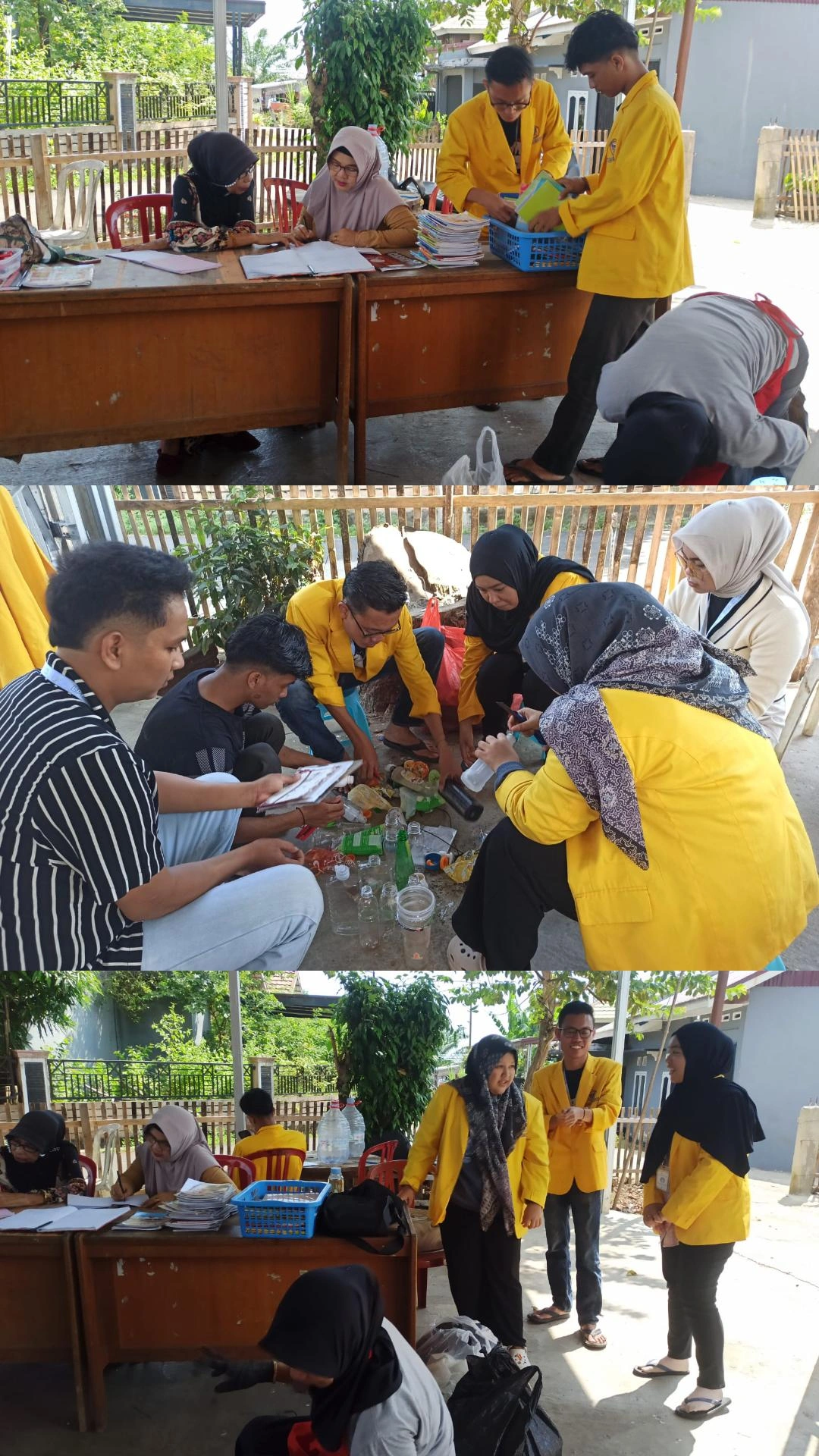 Kegiatan Membilah Sampah di bank sampah 