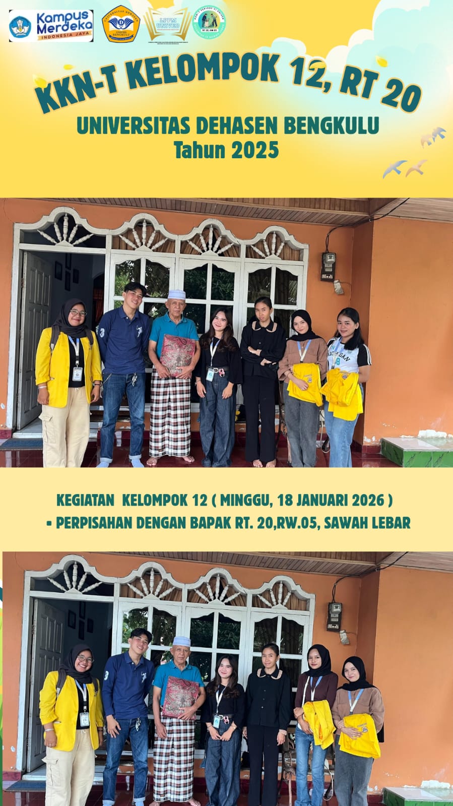 Pamitan dan pemberian kenang kenangan kepada pak rt 20 sawah lebar