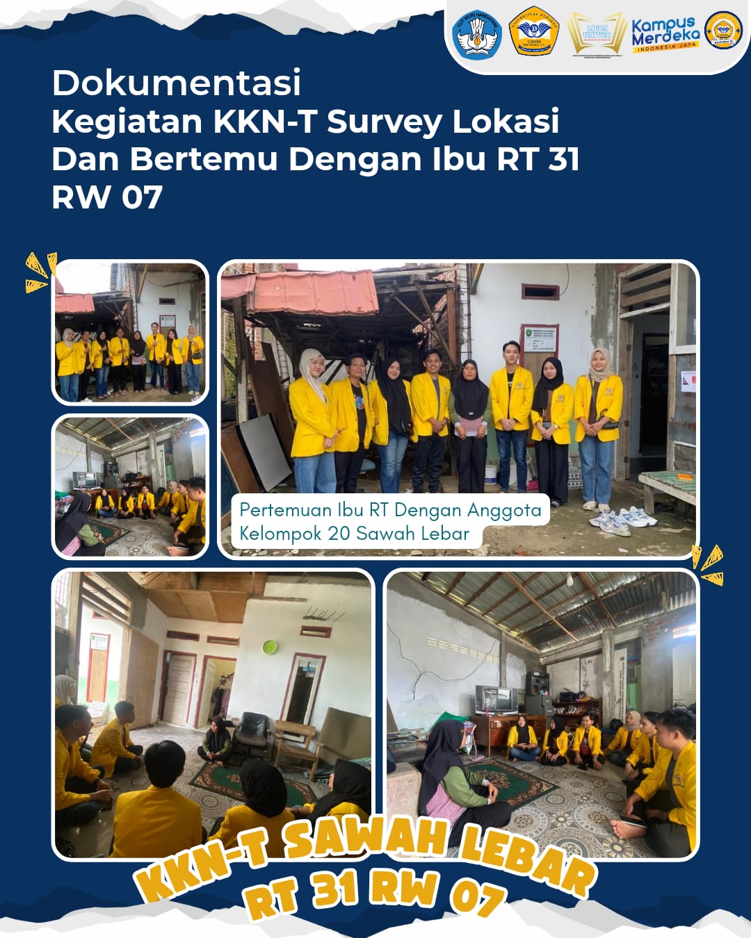 Kegiatan KKN-T Survey lokasi dan bertemu dengan ibu Rt 31 Rw 07