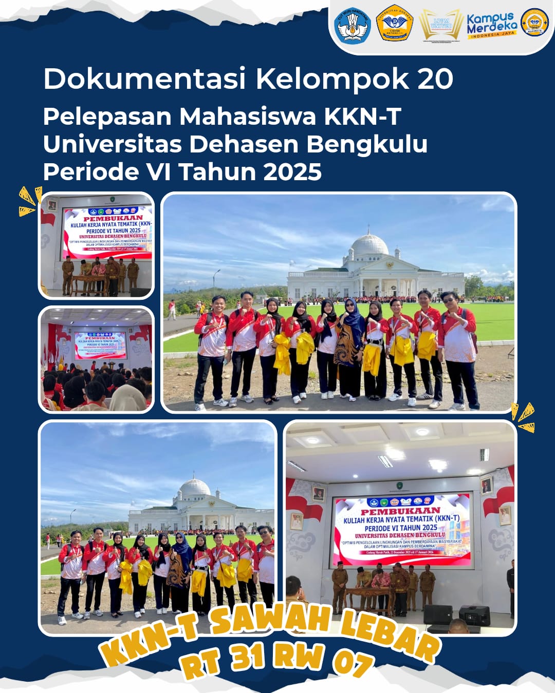 Pelepasan mahasiswa KKN-T universitas Dehasen bengkulu periode VI Tahun 2025