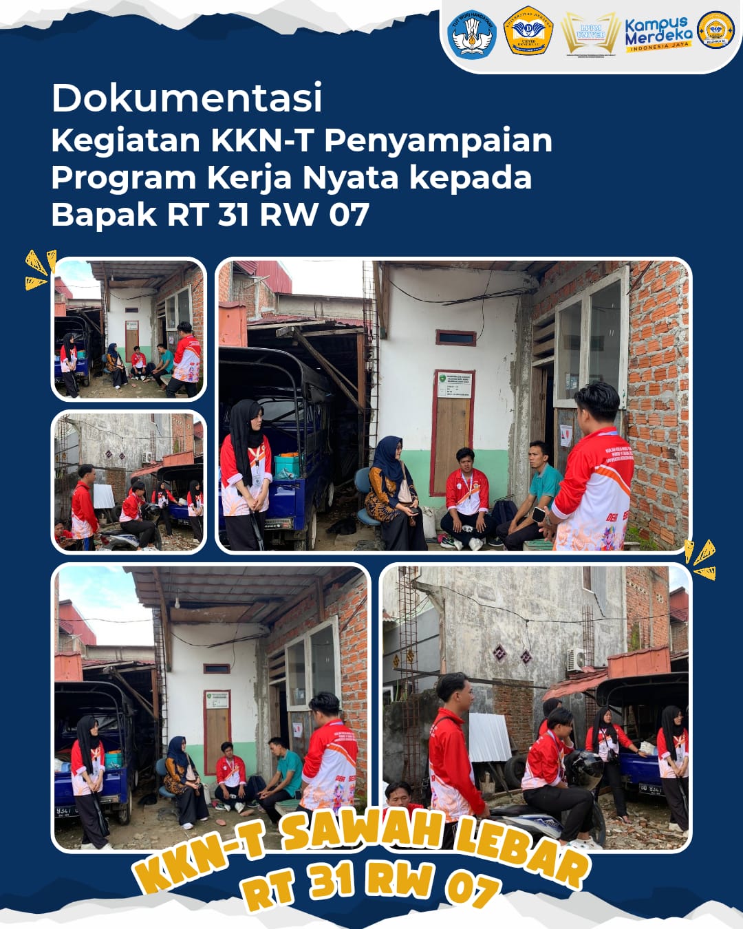 Kegiatan KKN-T penyampaian program kerja nyata kepada Bapak Rt 31 Rw 07