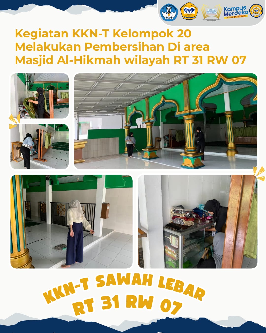 Kegiatan bersih bersih masjid 