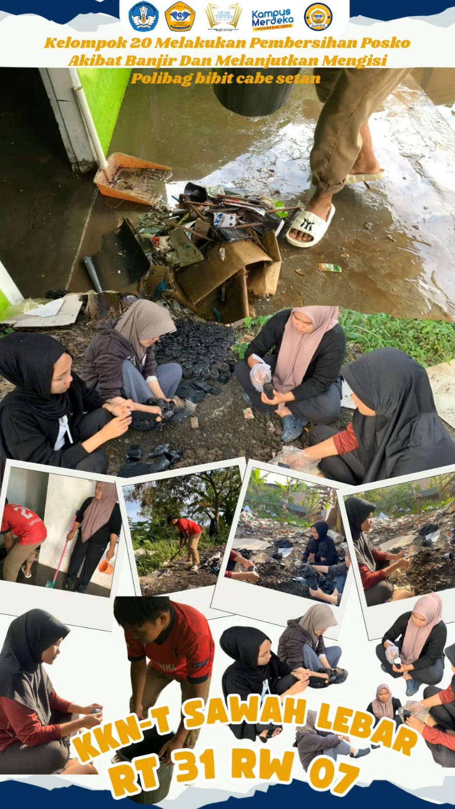 Pengisian babybag dan pembersihan posko