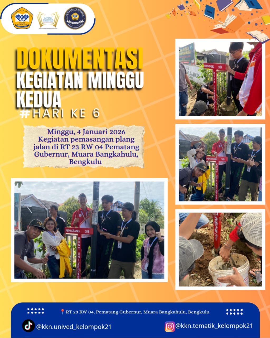 Pemasangan plang nama Gang