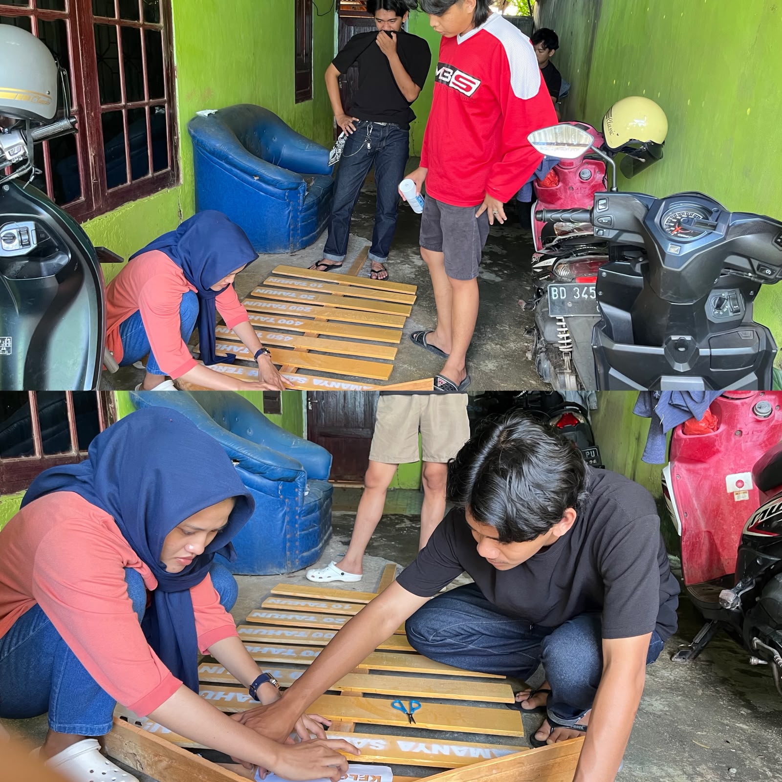 penulisan nama papan edukasi sampah