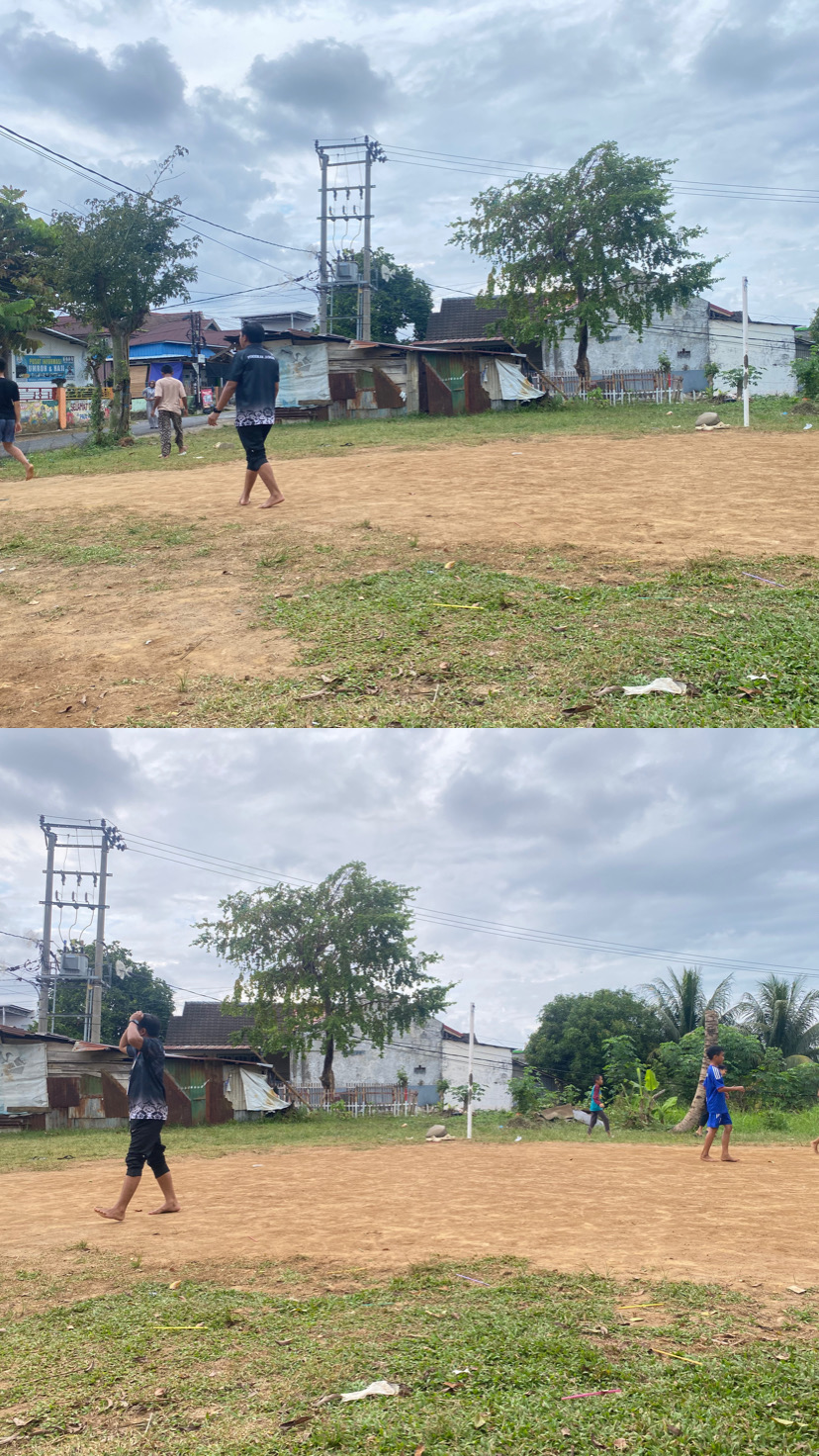 Bermain Futsal Dengan anak-anak desa