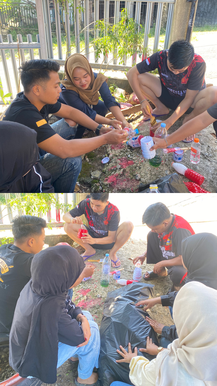 Pengecatan botol bekas