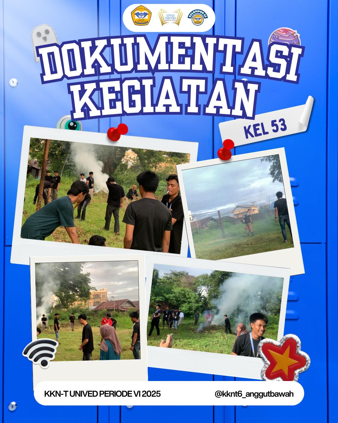 Gotong royong membersihkan lapangan voli di lingkungan rt setempat 