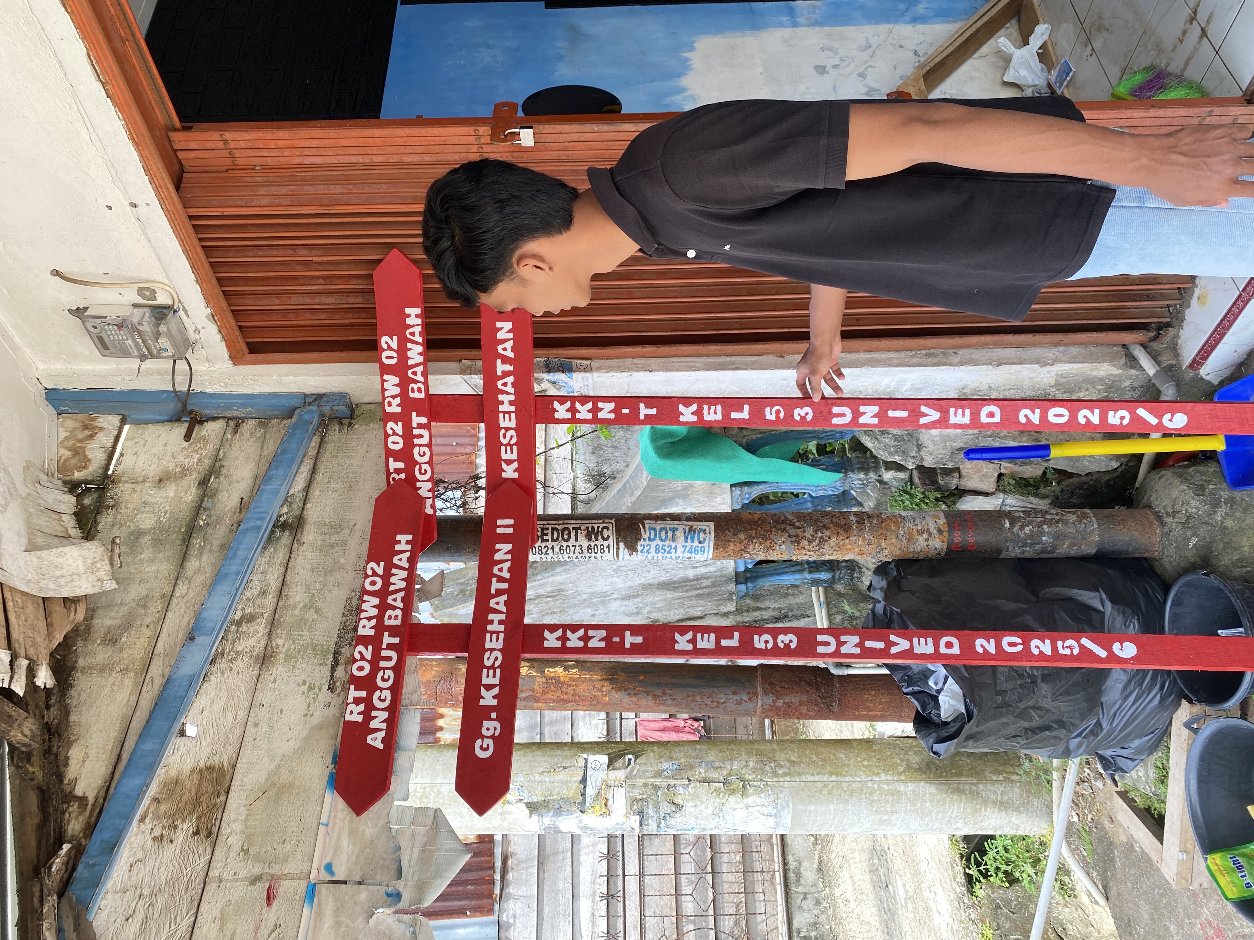 Hasil pembuatan proker plang gang kel.53 anggut bawah