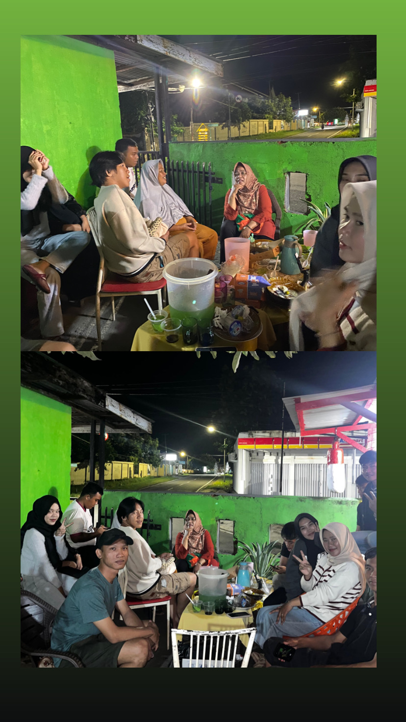 kegiatan acara malam bersama kelompok 53 bersama ketua rt dan dosen dpl