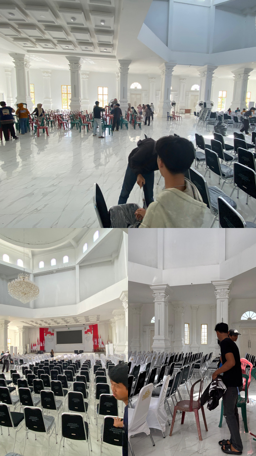 kegiatan persiapan dan galdi di gedung merah putih untuk penutupan kkn-t periode ke VI tahun 2025/2026 universitas dehasen